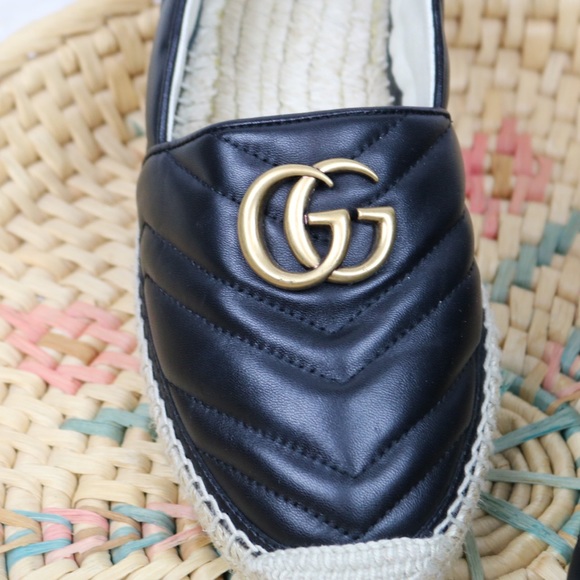 Authentic Gucci Black Quilted Espadrilles - Picture 3 of 11